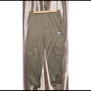 NWOT adidas khaki track pants